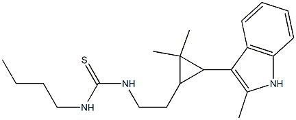 N-BUTYL-N'-{2-[2,2-DIMETHYL-3-(2-METHYL-1H-INDOL-3-YL)CYCLOPROPYL]ETHYL}THIOUREA Struktur