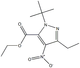 1-(TERT-BUTYL)-3-ETHYL-4-NITRO-1H-PYRAZOLE-5-CARBOXYLIC ACID ETHYL ESTER Struktur