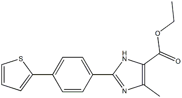 5-METHYL-2-(4-THIOPHEN-2-YLPHENYL)-3H-IMIDAZOLE-4-CARBOXYLIC ACID ETHYL ESTER Struktur