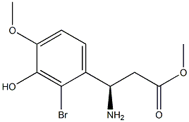 METHYL (3R)-3-AMINO-3-(2-BROMO-3-HYDROXY-4-METHOXYPHENYL)PROPANOATE Struktur