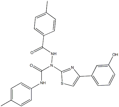 1-[4-(3-HYDROXYPHENYL)-1,3-THIAZOL-2-YL]-2-(4-METHYLBENZOYL)-N-(4-METHYLPHENYL)-1-HYDRAZINECARBOXAMIDE Struktur