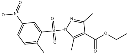 ETHYL 3,5-DIMETHYL-1-[(2-METHYL-5-NITROPHENYL)SULFONYL]-1H-PYRAZOLE-4-CARBOXYLATE Struktur