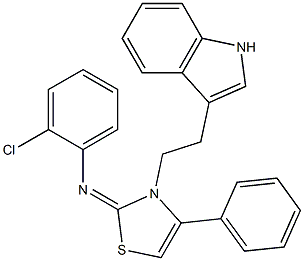 N-(2-CHLOROPHENYL)-N-[(2E)-3-[2-(1H-INDOL-3-YL)ETHYL]-4-PHENYL-1,3-THIAZOL-2(3H)-YLIDENE]AMINE Struktur