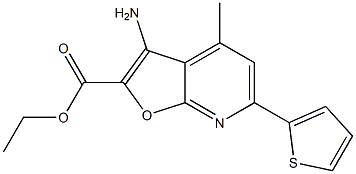 ETHYL 3-AMINO-4-METHYL-6-(THIOPHEN-2-YL)FURO[2,3-B]PYRIDINE-2-CARBOXYLATE Struktur