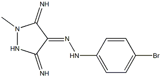 (4E)-3,5-DIIMINO-1-METHYLPYRAZOLIDIN-4-ONE (4-BROMOPHENYL)HYDRAZONE Struktur