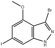 3-BROMO-6-IODO-4-METHOXY (1H)INDAZOLE Struktur