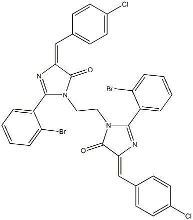 (E)-2-(2-BROMOPHENYL)-1-(2-((Z)-2-(2-BROMOPHENYL)-4-(4-CHLOROBENZYLIDENE)-5-OXO-4,5-DIHYDROIMIDAZOL-1-YL)ETHYL)-4-(4-CHLOROBENZYLIDENE)-1H-IMIDAZOL-5(4H)-ONE Struktur