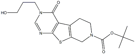 3-(3-HYDROXY-PROPYL)-4-OXO-3,5,6,8-TETRAHYDRO-4H-9-THIA-1,3,7-TRIAZA-FLUORENE-7-CARBOXYLIC ACID-TERT-BUTYL ESTER Struktur