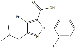 4-BROMO-1-(FLUOROPHENYL)-3-(2-METHYLPROPYL)-1H-PYRAZOLE-5-CARBOXYLIC ACID Struktur