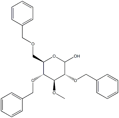 2,4,6-TRI-O-BENZYL-3-O-METHYL-D-GLUCOPYRANOSE Struktur