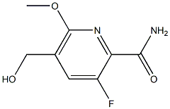 3-FLUORO-5-(HYDROXYMETHYL)-6-METHOXYPYRIDINE-2-CARBOXAMIDE Struktur