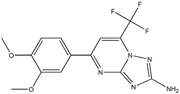 5-(3,4-DIMETHOXYPHENYL)-7-(TRIFLUOROMETHYL)[1,2,4]TRIAZOLO[1,5-A]PYRIMIDIN-2-AMINE Struktur