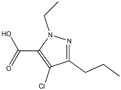 4-CHLORO-1-ETHYL-3-PROPYL-1H-PYRAZOLE-5-CARBOXYLIC ACID Struktur