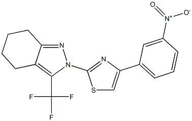 2-[4-(3-NITROPHENYL)-1,3-THIAZOL-2-YL]-3-(TRIFLUOROMETHYL)-4,5,6,7-TETRAHYDRO-2H-INDAZOLE Struktur