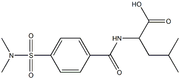 2-([4-[(DIMETHYLAMINO)SULFONYL]BENZOYL]AMINO)-4-METHYLPENTANOIC ACID Struktur