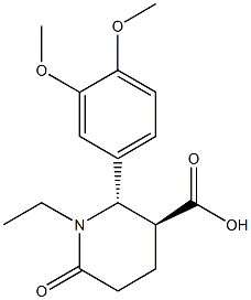 (2S,3S)-2-(3,4-DIMETHOXYPHENYL)-1-ETHYL-6-OXOPIPERIDINE-3-CARBOXYLIC ACID Struktur