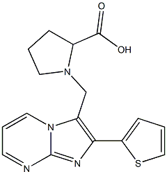 1-(2-THIOPHEN-2-YL-IMIDAZO[1,2-A]PYRIMIDIN-3-YLMETHYL)-PYRROLIDINE-2-CARBOXYLIC ACID Struktur