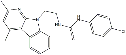 N-(4-CHLOROPHENYL)-N'-[2-(2,4-DIMETHYL-9H-PYRIDO[2,3-B]INDOL-9-YL)ETHYL]THIOUREA Struktur