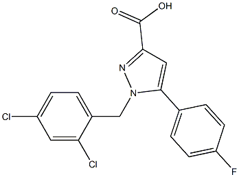 1-(2,4-DICHLOROBENZYL)-5-(4-FLUOROPHENYL)-1H-PYRAZOLE-3-CARBOXYLIC ACID Struktur