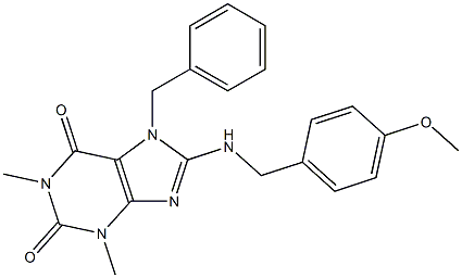 7-BENZYL-8-[(4-METHOXYBENZYL)AMINO]-1,3-DIMETHYL-3,7-DIHYDRO-1H-PURINE-2,6-DIONE Struktur