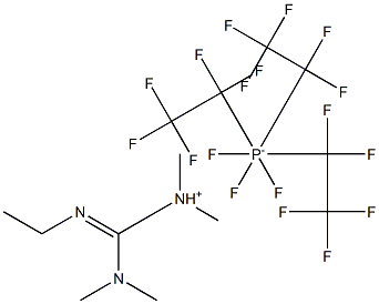 N,N,N',N'-TETRAMETHYL-N''-ETHYLGUANIDINIUM TRIS(PENTAFLUOROETHYL)TRIFLUOROPHOSPHATE Struktur