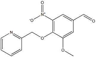 3-METHOXY-5-NITRO-4-(PYRIDIN-2-YLMETHOXY)BENZALDEHYDE Struktur