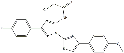 2-CHLORO-N-{3-(4-FLUOROPHENYL)-1-[4-(4-METHOXYPHENYL)-1,3-THIAZOL-2-YL]-1H-PYRAZOL-5-YL}ACETAMIDE Struktur