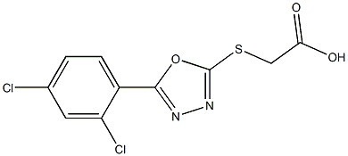 ([5-(2,4-DICHLOROPHENYL)-1,3,4-OXADIAZOL-2-YL]THIO)ACETIC ACID Struktur