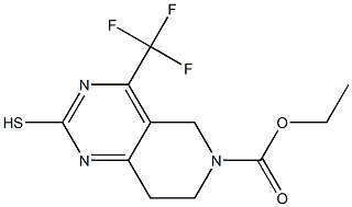 6-ETHOXYCARBONYL-5,6,7,8-TETRAHYDRO-2-MERCAPTO-4-(TRIFLUOROMETHYL)PYRIDO-[4,3-D]-PYRIMIDINE Struktur