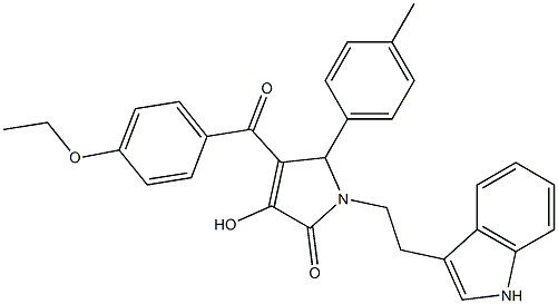 4-(4-ETHOXYBENZOYL)-5-(4-METHYLPHENYL)-3-HYDROXY-1-[2-(1H-INDOL-3-YL)ETHYL]-1,5-DIHYDRO-2H-PYRROL-2-ONE Struktur