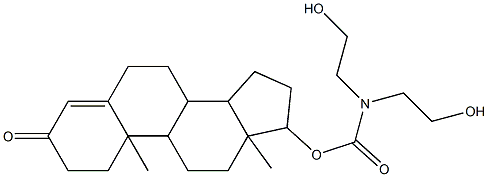 BIS-(2-HYDROXY-ETHYL)-CARBAMIC ACID 10,13-DIMETHYL-3-OXO-2,3,6,7,8,9,10,11,12,13,14,15,16,17-TETRADECAHYDRO-1H-CYCLOPENTA[A]PHENANTHREN-17-YL ESTER Struktur