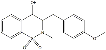 3-(4-METHOXYBENZYL)-2-METHYL-3,4-DIHYDRO-2H-1,2-BENZOTHIAZIN-4-OL 1,1-DIOXIDE Struktur