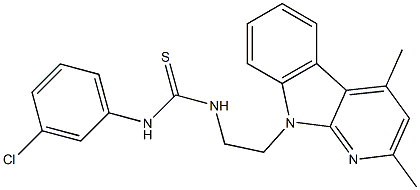 N-(3-CHLOROPHENYL)-N'-[2-(2,4-DIMETHYL-9H-PYRIDO[2,3-B]INDOL-9-YL)ETHYL]THIOUREA Struktur