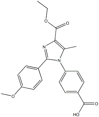 1-(4-CARBOXY-PHENYL)-2-(4-METHOXY-PHENYL)-5-METHYL-1H-IMIDAZOLE-4-CARBOXYLIC ACID ETHYL ESTER Struktur