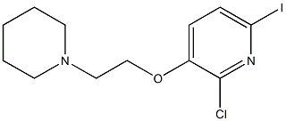 2-CHLORO-6-IODO-3-(2-PIPERIDIN-1-YL-ETHOXY)PYRIDINE Struktur