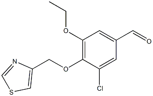 3-CHLORO-5-ETHOXY-4-(1,3-THIAZOL-4-YLMETHOXY)BENZALDEHYDE Struktur