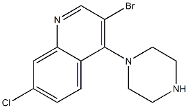 3-BROMO-7-CHLORO-4-(PIPERAZIN-1-YL)QUINOLINE Struktur