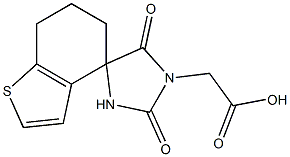 (2',5'-DIOXO-6,7-DIHYDRO-1'H,5H-SPIRO[1-BENZOTHIOPHENE-4,4'-IMIDAZOLIDIN]-1'-YL)ACETIC ACID Struktur