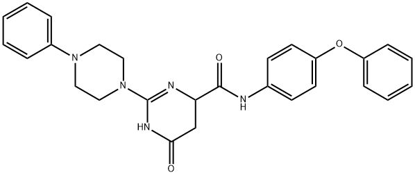 6-OXO-N-(4-PHENOXYPHENYL)-2-(4-PHENYLPIPERAZIN-1-YL)-3,4,5,6-TETRAHYDROPYRIMIDINE-4-CARBOXAMIDE Struktur