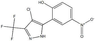 4-CHLORO-5-(2-HYDROXY-5-NITROPHENYL)-3-(TRIFLUOROMETHYL)PYRAZOLE Struktur