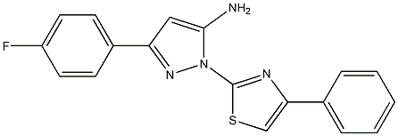 3-(4-FLUOROPHENYL)-1-(4-PHENYL-1,3-THIAZOL-2-YL)-1H-PYRAZOL-5-AMINE Struktur