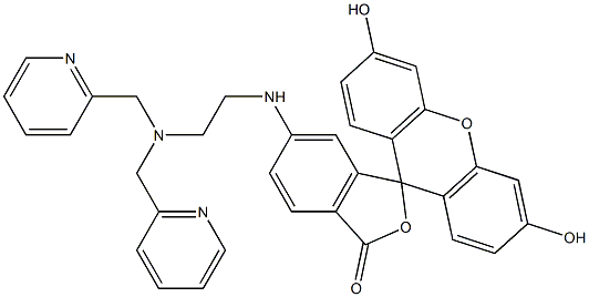 6-[2-[BIS(2-PYRIDYLMETHYL)AMINO]ETHYLAMINO]FLUORESCEIN Struktur