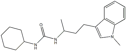 N-CYCLOHEXYL-N'-[1-METHYL-3-(1-METHYL-1H-INDOL-3-YL)PROPYL]UREA Struktur