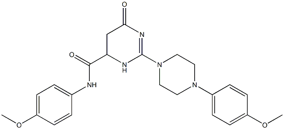 N-(4-METHOXYPHENYL)-2-(4-(4-METHOXYPHENYL)PIPERAZIN-1-YL)-6-OXO-3,4,5,6-TETRAHYDROPYRIMIDINE-4-CARBOXAMIDE Struktur