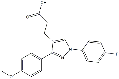 3-(1-(4-FLUOROPHENYL)-3-(4-METHOXYPHENYL)-1H-PYRAZOL-4-YL)PROPANOIC ACID Struktur