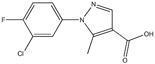 1-(3-CHLORO-4-FLUOROPHENYL)-5-METHYL-1H-PYRAZOLE-4-CARBOXYLIC ACID Struktur