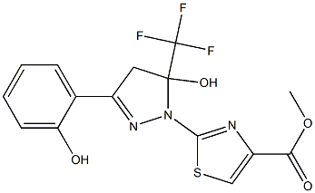 METHYL 2-[5-HYDROXY-3-(2-HYDROXYPHENYL)-5-(TRIFLUOROMETHYL)-4,5-DIHYDRO-1H-PYRAZOL-1-YL]-1,3-THIAZOLE-4-CARBOXYLATE Struktur