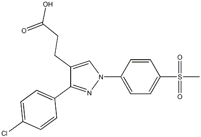 3-(3-(4-CHLOROPHENYL)-1-(4-(METHYLSULFONYL)PHENYL)-1H-PYRAZOL-4-YL)PROPANOIC ACID Struktur