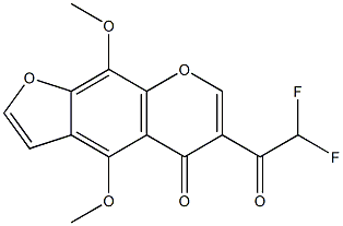 6-DIFLUOROACETYL-4,9-DIMETHOXY-5H-FURO-[3,2-G]-CHROMENE-5-ONE Struktur