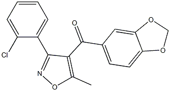 4-[3,4-(METHYLENEDIOXY)BENZOYL]-3-(2-CHLOROPHENYL)-5-METHYLISOXAZOLE Struktur